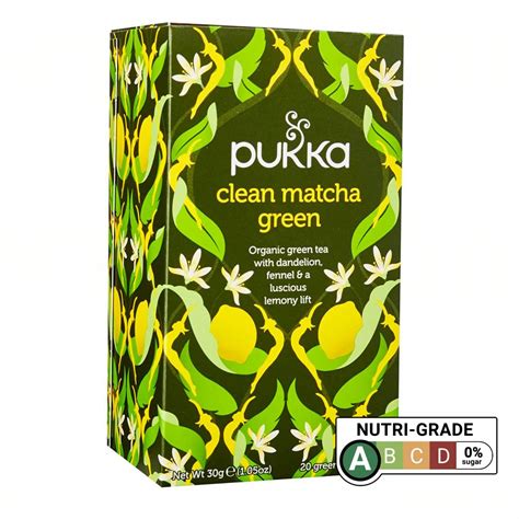 Pukka Herbal Ayurveda Organic Clean Matcha Green 20 Herbal Tea Sachets