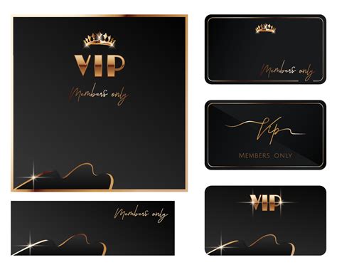 Set Of Elegant Business Card Template Vip Invitation Background