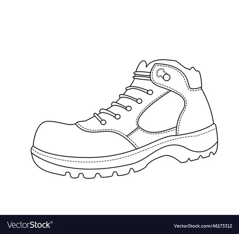 Safety shoes sketch Royalty Free Vector Image - VectorStock