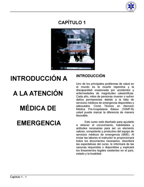 01 Introducción a la Atención de Emergencia CAPÍTULO 1 INTRODUCCIÓN