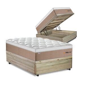 Cama Box Ba Casal R Stica Colch O De Molas Ensacadas Plumatex