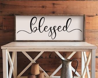 Wood Blessed Sign For Wall Decor Large Blessed Word Sign Thanksgiving