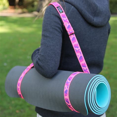 Pink camo yoga mat strap/skate leash - Ruby Fury