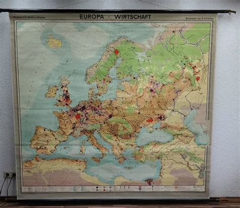 LEHRTAFEL SCHULWANDKARTE EUROPA Wirtschaft Unterricht Wandkarte