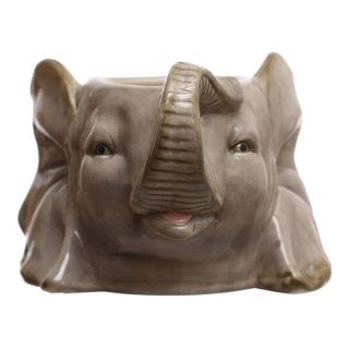 6 Round Ceramic Tiger Head Planter Hold 5 Pot Multicolored