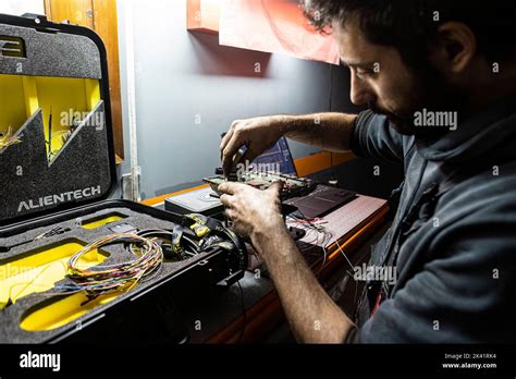 Rome Italy September Mechanic Performs Car Ecu Remapping