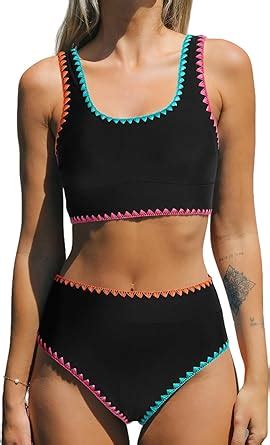 Amazon CUPSHE Women S Bikini Sets Two Piece Swimsuit Scoop Neck