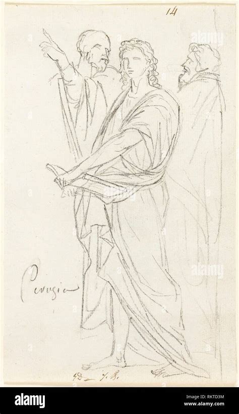 Sketch of Three Classical Figures - c. 1810 - Jacques Louis David ...