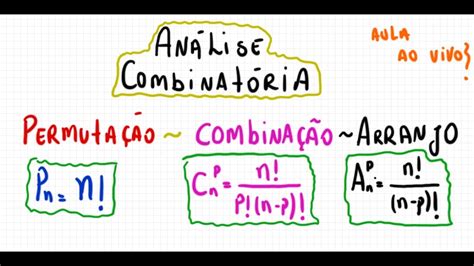 ANÁLISE COMBINATÓRIA PERMUTAÇÃO COMBINAÇÃO E ARRANJO YouTube