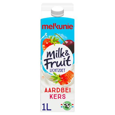 Melkunie Milk Fruit Lichtzoet Aardbei Kers Per Pak 1000 Ml