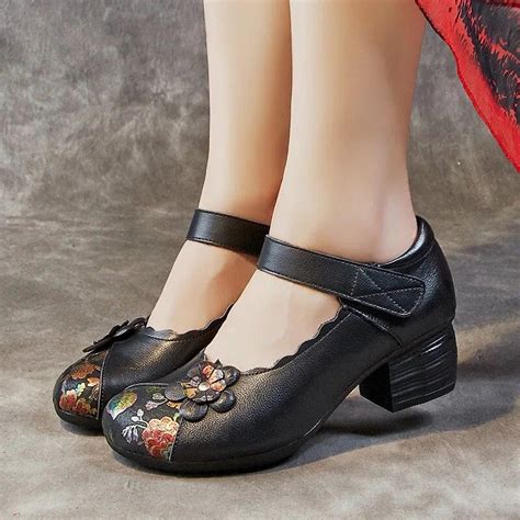 Cheap Johnature Ethnic Style Genuine Leather Printed Women S Shoes