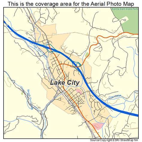 Aerial Photography Map Of Lake City Tn Tennessee