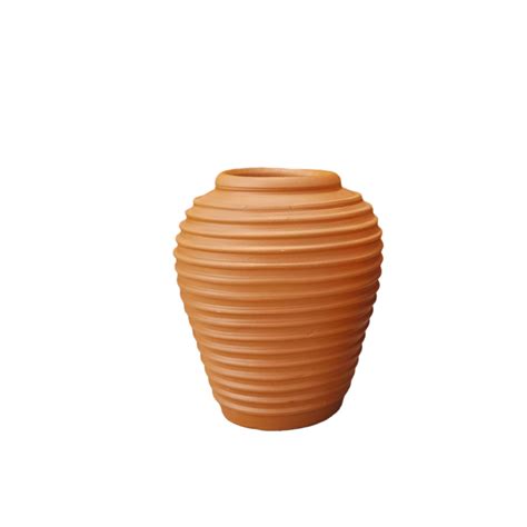 Greek Terracotta Ribbed Oil Jar Thai Garden Design