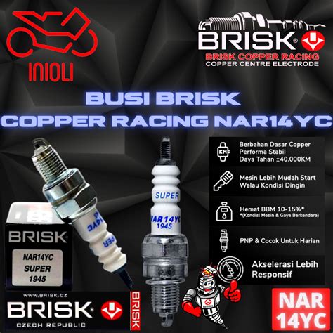 Jual BUSI RACING BRISK COPPER NAR14YC PAZZIO MIO SPORTY M3 FINO MIO