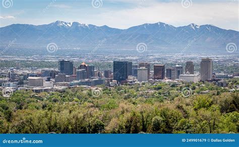 The Skyline Of Buildings Of Downtown Salt Lake City Utah Stock Image