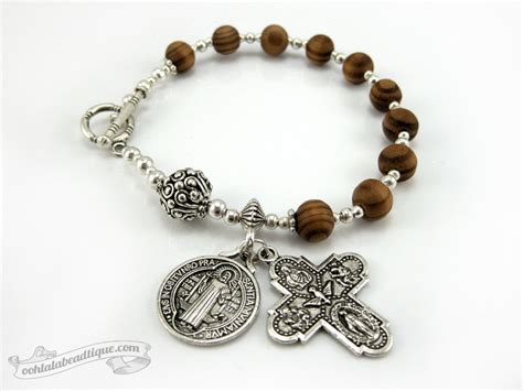 Saint Benedict Medal Catholic Rosary Bracelet One Decade Rosary