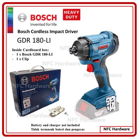 Bosch Gdr 180 Li Cordless Impact Driver Solo Shopee Malaysia