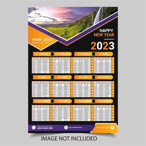 Kalender 2023 für bearbeitbare illustration design template vector