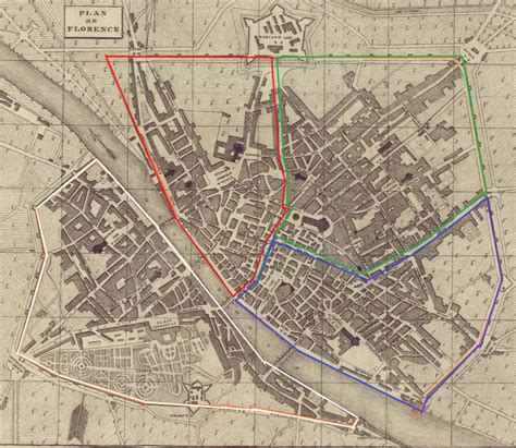 I Quartieri Fiorentini Firenze Mappe Antiche Xii Secolo