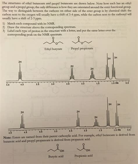 Solved The structures of ethyl butanoate and propyl | Chegg.com