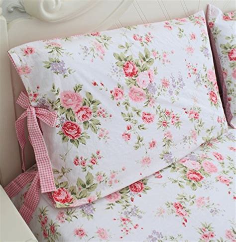 Fadfay Cotton Rose Floral Print Bed Sheets Piece King Size Home