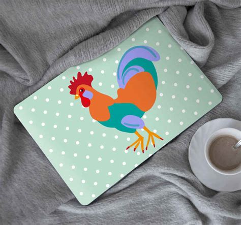 Colorful realistic rooster laptop skin decal - TenStickers