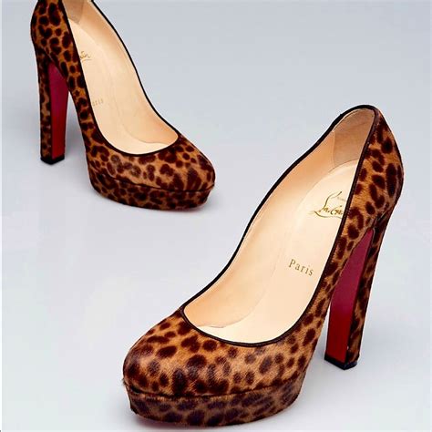 Christian Louboutin Leopard Print Pony Hair Bibi Gem