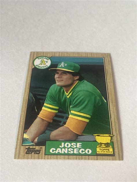 1987 Topps Jose Canseco 620 Rookie Gold Cup Baseball Card Oakland