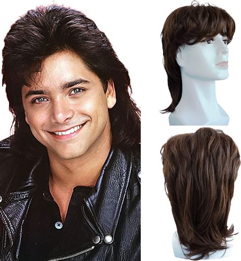 Swiking Mens Mullet Wig Blonde Retro 70s 80s Disco Rocker Curly Punk Fancy Party