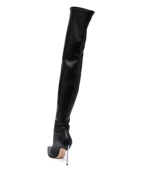 Casadei Blade 100mm Thigh High Boots Black Farfetch