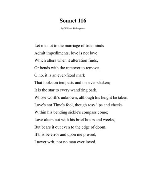 What Is The Theme Of William Shakespeares Sonnet 116