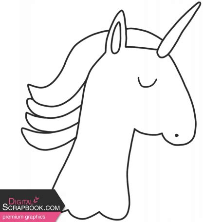 The Good Life May June Sticker Outline Unicorn Template Graphic By