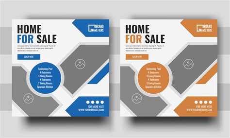 Premium Vector | Real estate house social media post for sale banner template