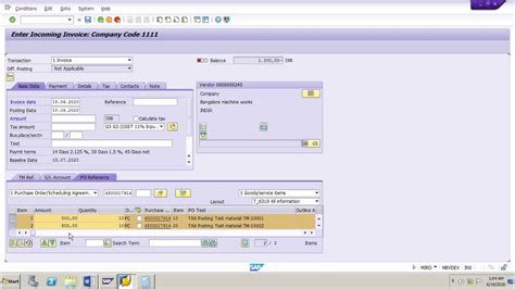 Sap Mm Logistics Invoices Verificationposting Invoice With Different