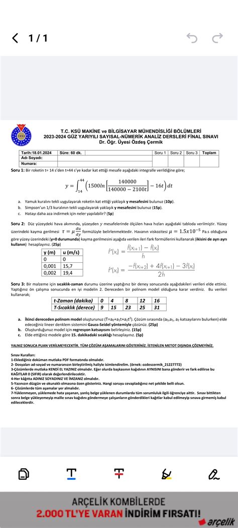 Solved T C Ks Makine Ve B Lgisayar M Hendisl I B L Mleri