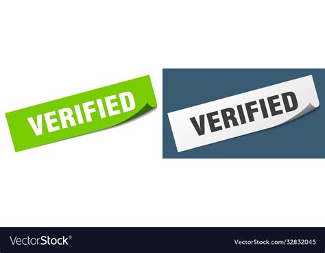 Verified Paper Peeler Sign Set Sticker Royalty Free Vector