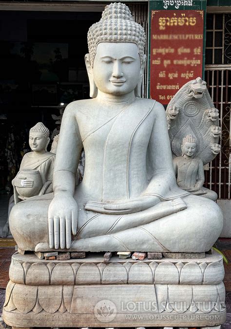 Large Sandstone Earth Touching Buddha Statue Hand Carved In Cambodia 77