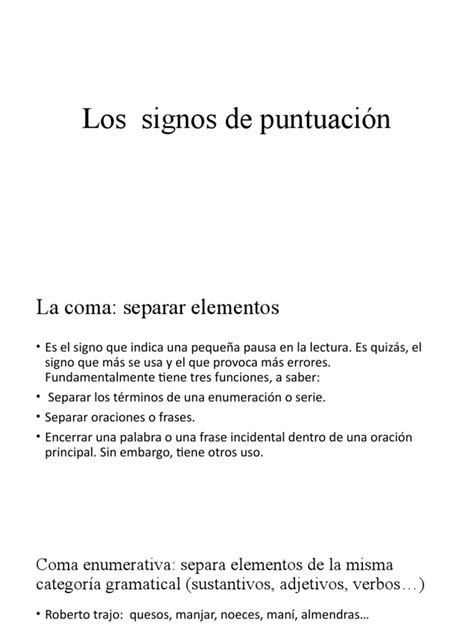 Los Signos De Puntuación Pdf Tipología Lingüística Sintaxis