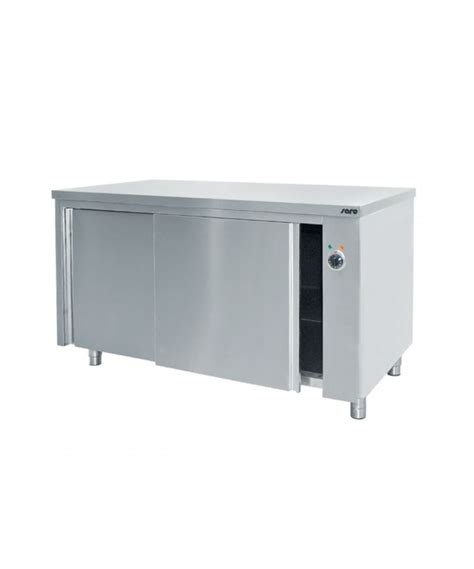 Table Armoire Inox Chauffante Avec Portes Coulissantes Saro