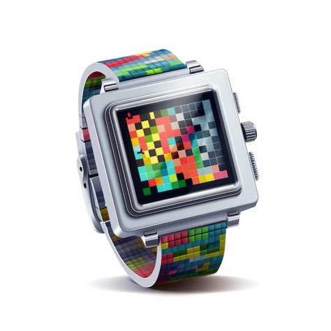 Reloj Pixel Art Con Colores Vibrantes De Pixelplantmaster Foto Premium