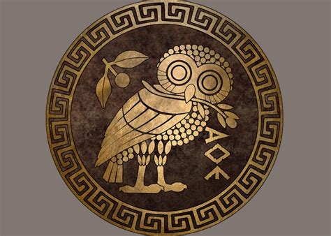 Athens Ancient Greece Athenian Owl Symbol Of Goddess Athena Greeting ...