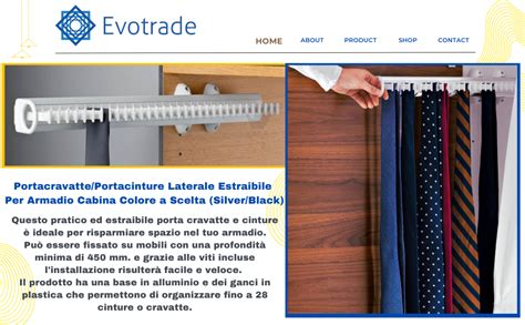 Evotrade Porta Cravatte Porta Cinture Laterale Estraibile Per Armadio