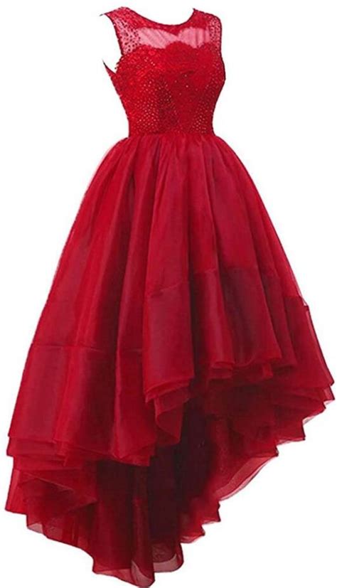 Sexy High Low Sleeveless Red Prom Dress On Luulla