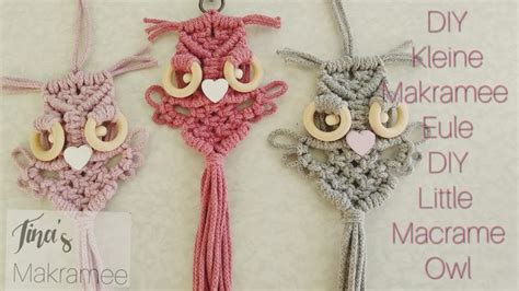 DIY Makramee Eule Schlüsselanhänger DIY Macrame Owl Keychain