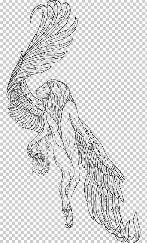 Winged Lion Drawing Sketch PNG, Clipart, Animal, Arm, Art, Artwork, Beak Free PNG Download