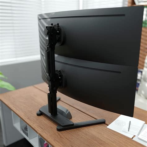 Atdec AWMS 2 BT75 FS B Freestanding Dual Stack Heavy Monitor Desk Mount