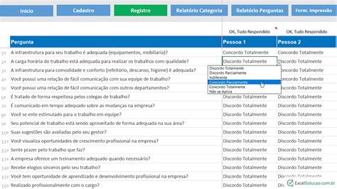 Planilha Para Pesquisa De Clima Organizacional Relatórios Em Excel