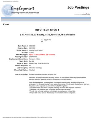 Fillable Online Mnhousing View INFO TECH SPEC 1 Minnesota Housing