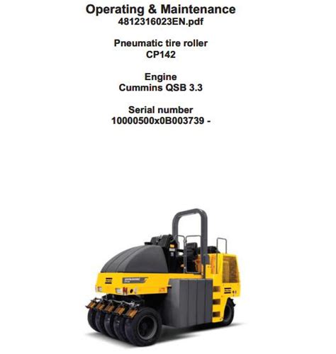 Dynapac Roller CP142 Parts Maintenance Operation Manual PDF