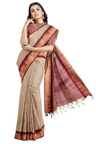 Beige Cotton Saree At Rs 650 In Surat Id 2850535416733